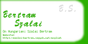 bertram szalai business card